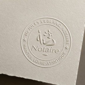 Pince à gaufrer ronde personnalisée logo notaire