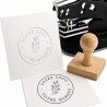 Coffret pince à gaufrer personnalisée 2 en 1 Shiny EM avec tampon bois et encreur noir