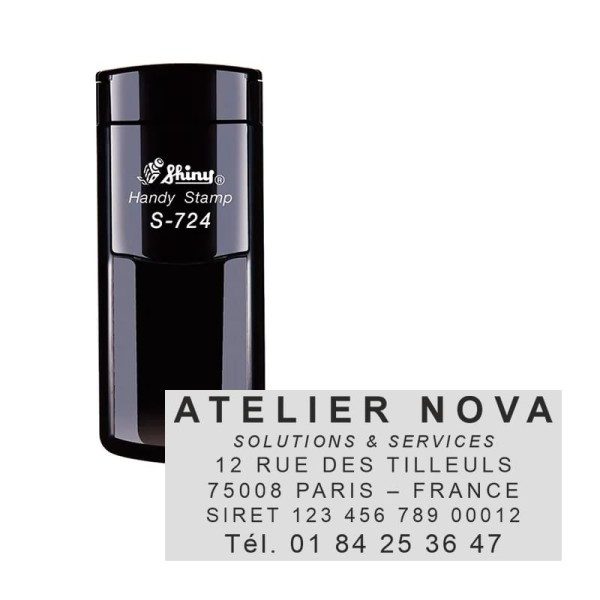 Tampon Shiny Handy Stamp S-724 - 6 lignes - 58x25mm