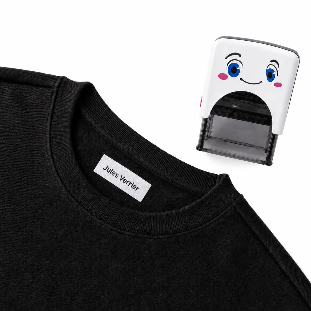 Marquage sur vêtement noir avec la bande thermocollante fournie